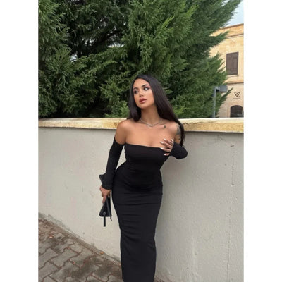 Nela the Label | Off-Shoulder Slim Fit Dress